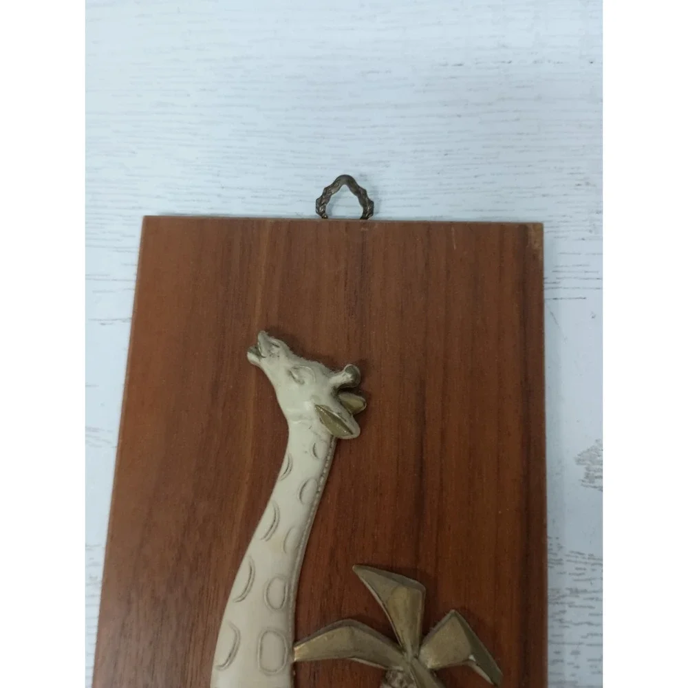 VTG 3D Giraffe Wall Plaque Sculpture Wood Plastic Decorative Handmade Hanging